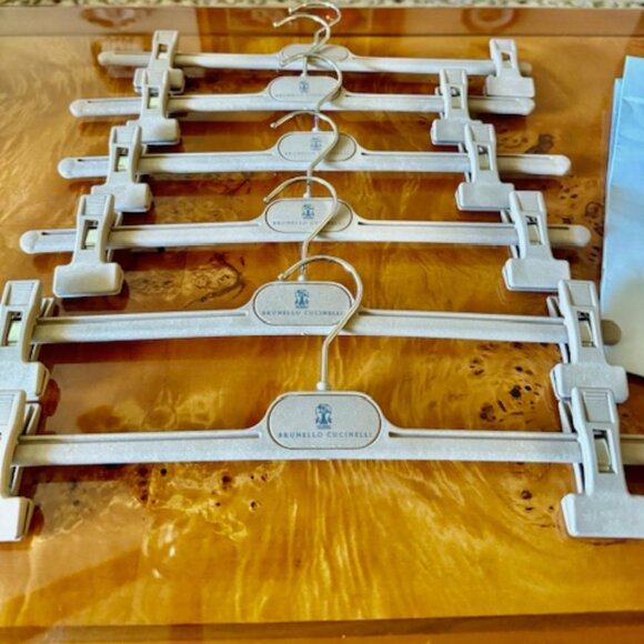 BRUNELLO CUCINELLI Adjustable Clips Pants Hangers, "6" Pack"& BC Shopping BAG! - Picture 5 of 5